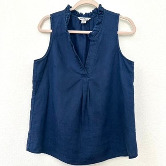 Tommy Bahama Tops - Tommy Bahama Coastalina Linen Pull-Over Top in Navy, Size S Excellent Condition